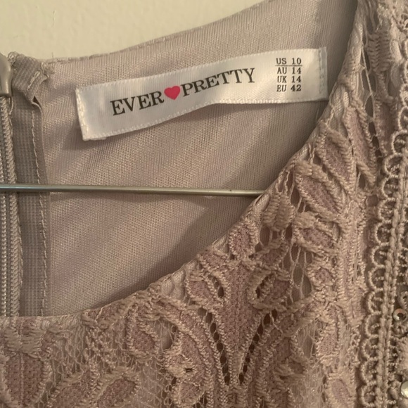 NWT Ever Pretty Gray Pleated Gown Size 10 great for any formal occasion - Picture 4 of 14